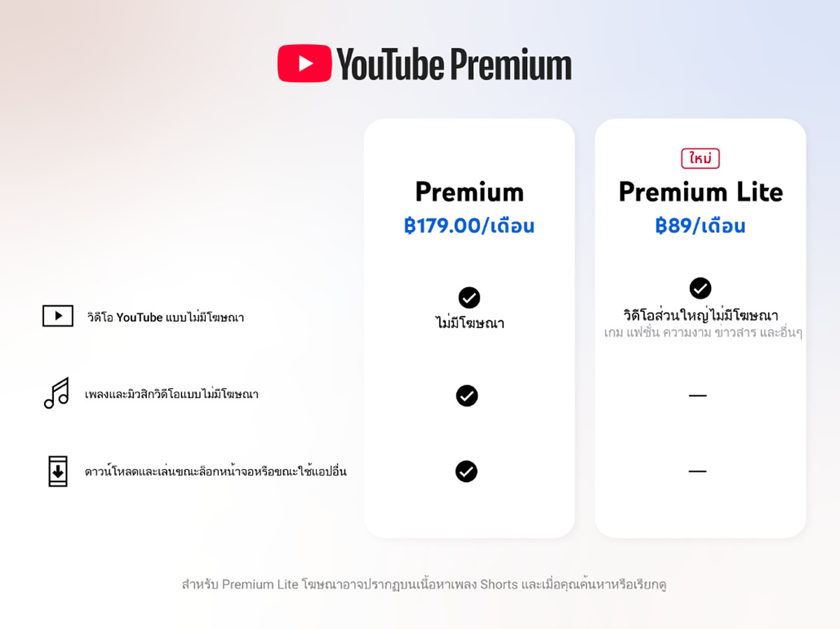YouTube Premium Lite